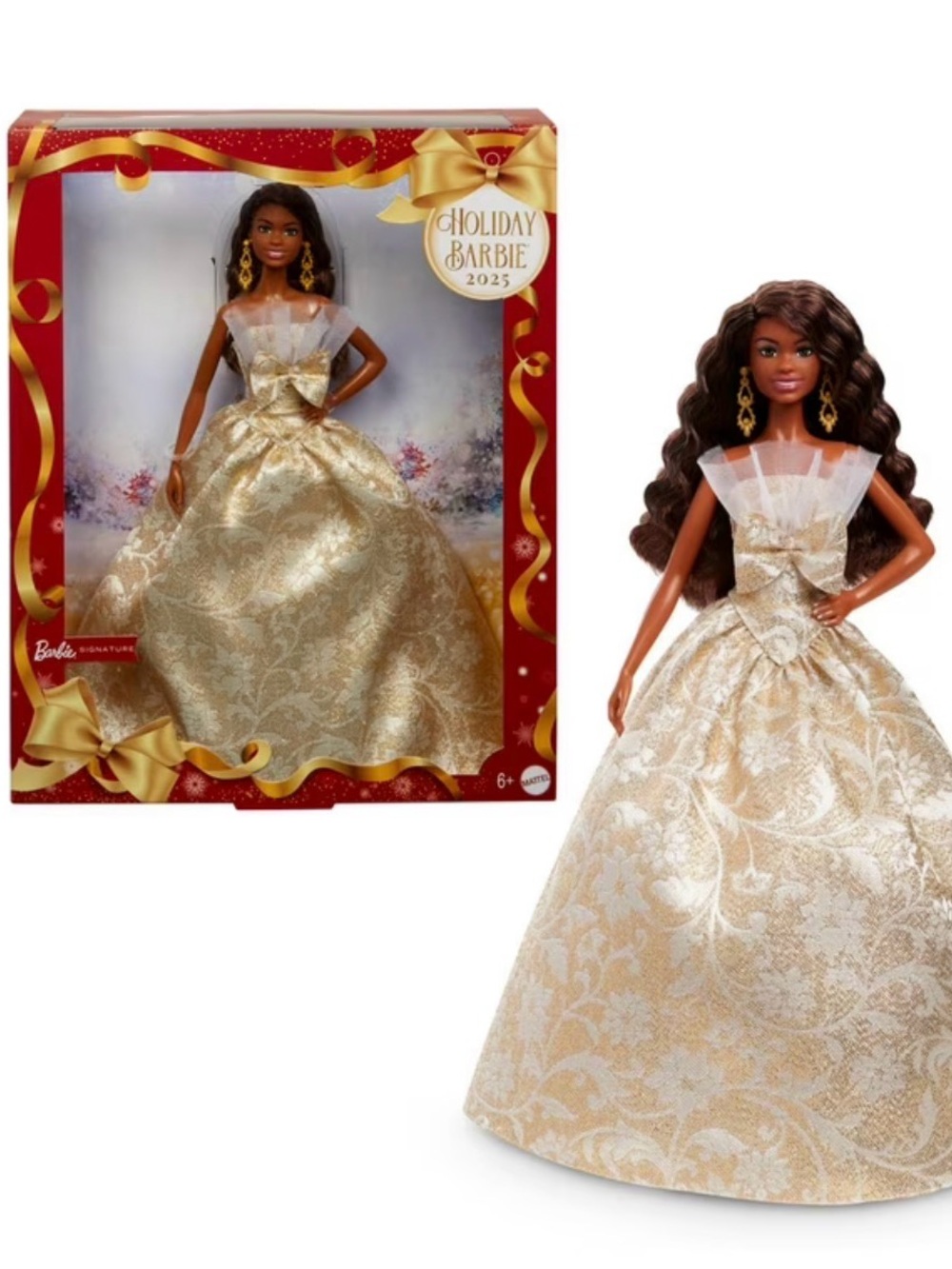 Barbie 2025 Holiday Gold Ball Gown Doll Special Edition